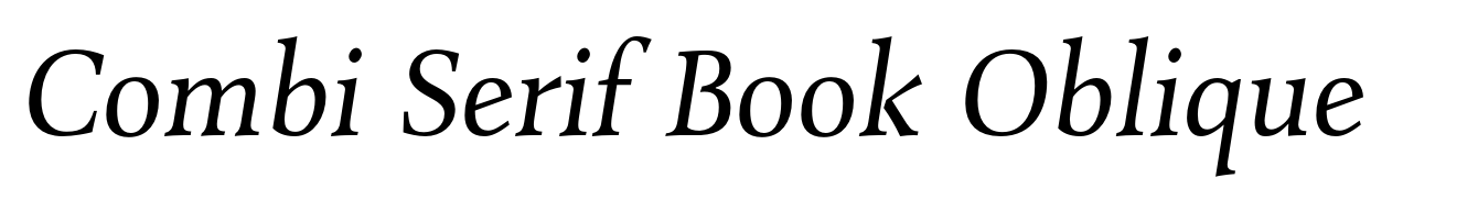 Combi Serif Book Oblique